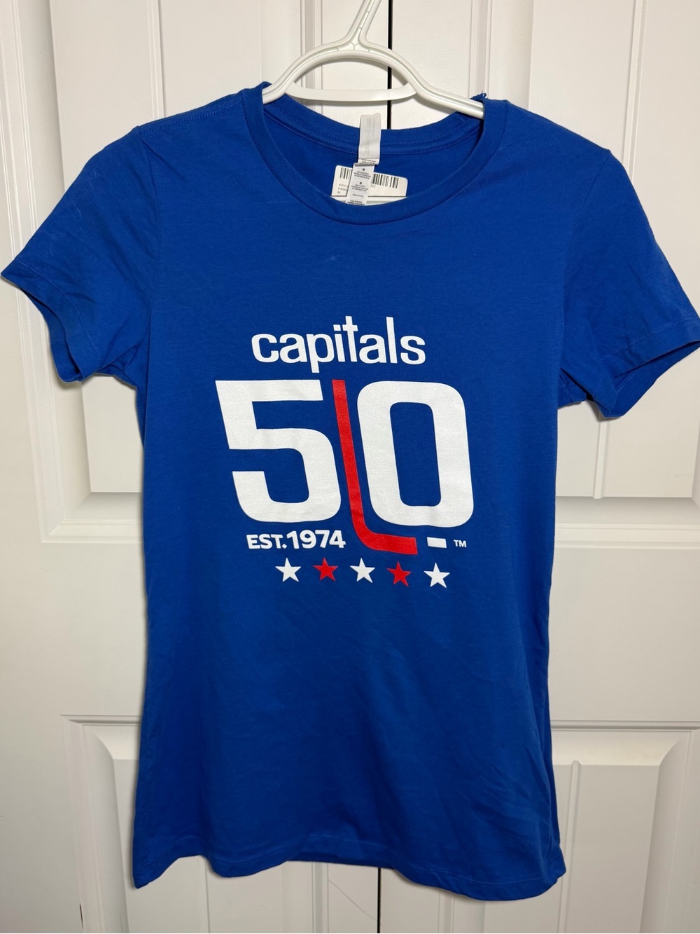 Washington Capitals 50th Anniversary T Shirt Women’s M Blue NHL NWT